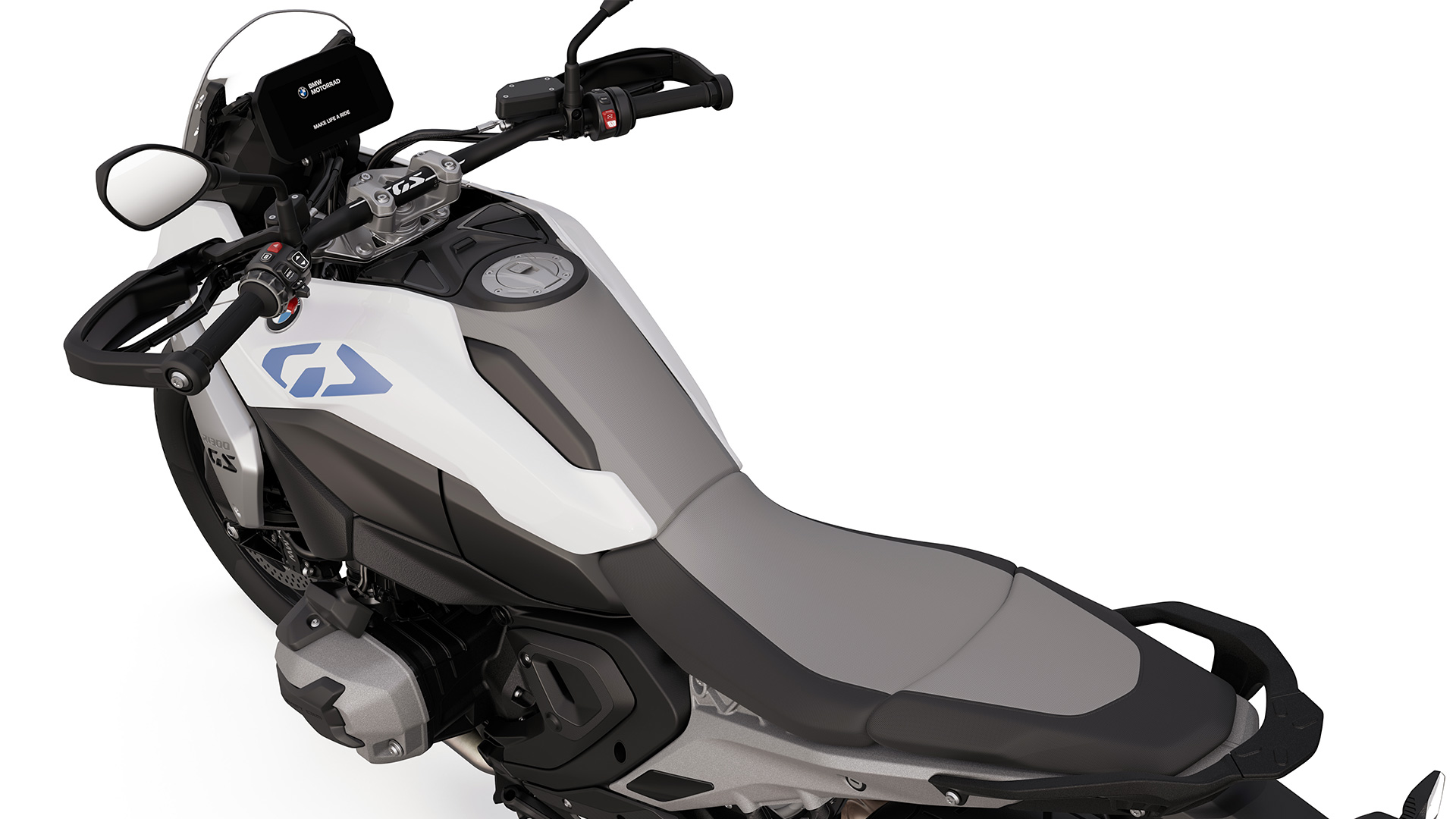 The comfortable seats of the R 1300 GS Triple Black from BMW Motorrad