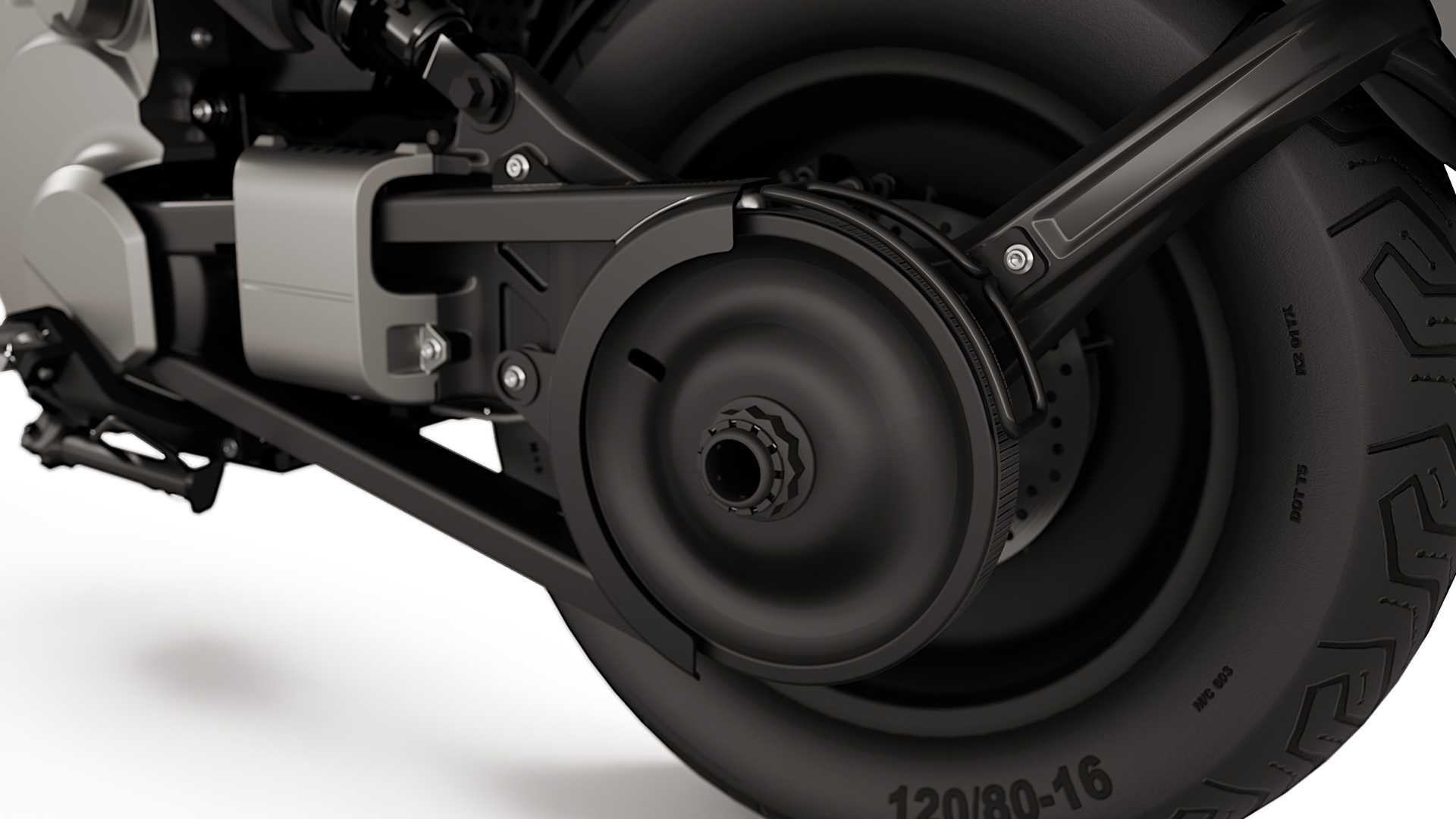 The rear wheel swinging arm of the eParkourer CE 02 from BMW Motorrad