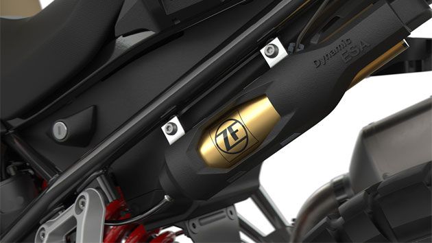 Detail of the front wheel of the new BMW F 850 GS Adventure