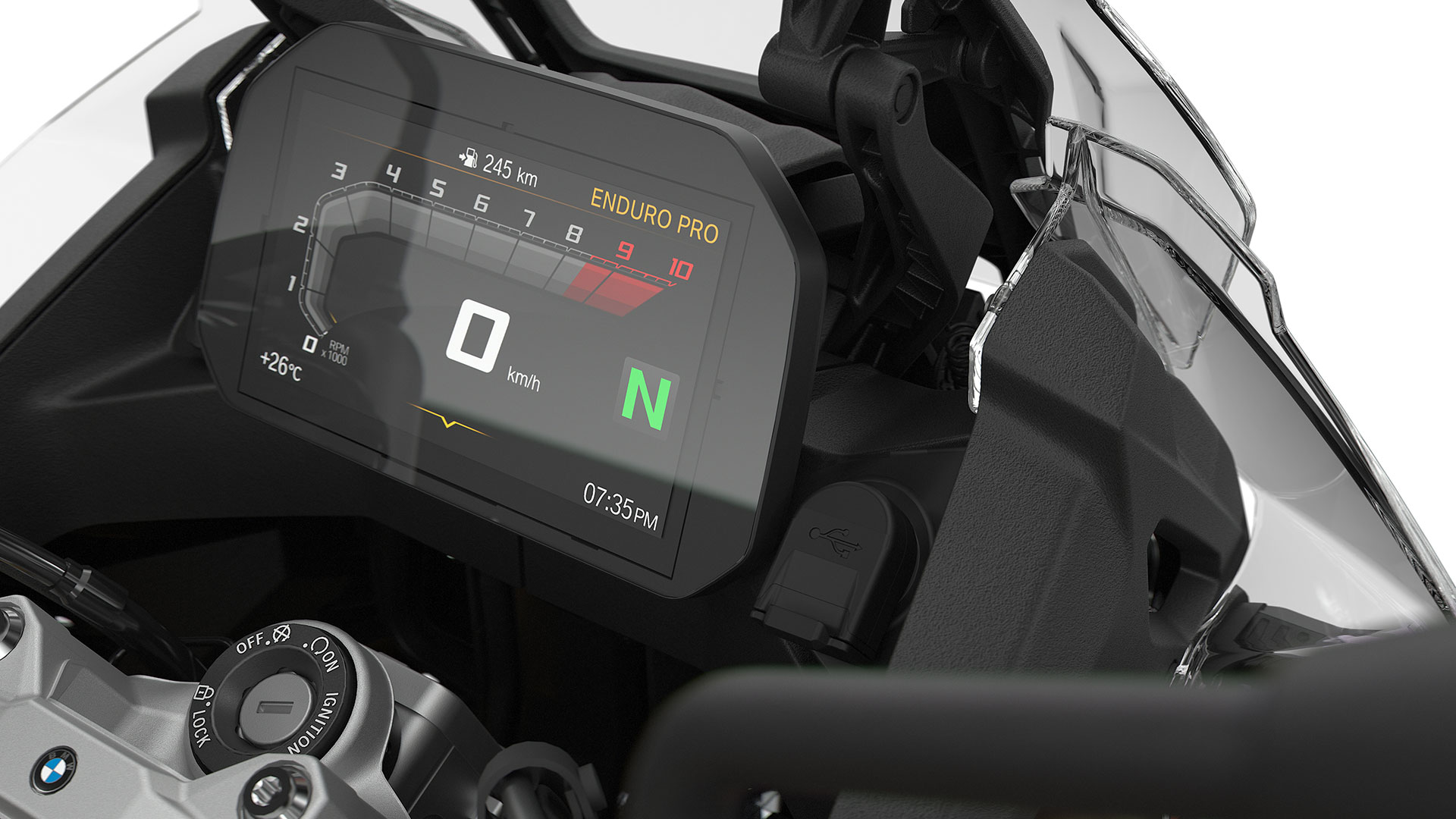 The LED headlight of the new BMW F 850 GS Adventure