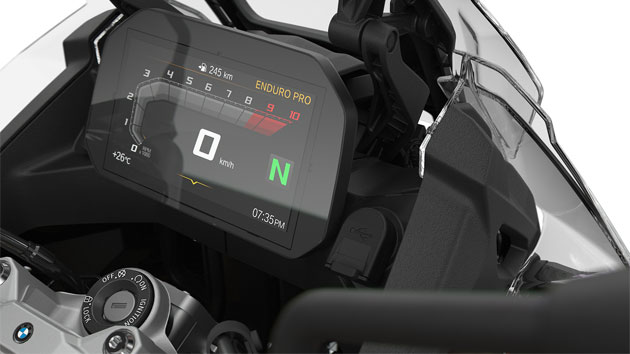 The LED headlight of the new BMW F 850 GS Adventure